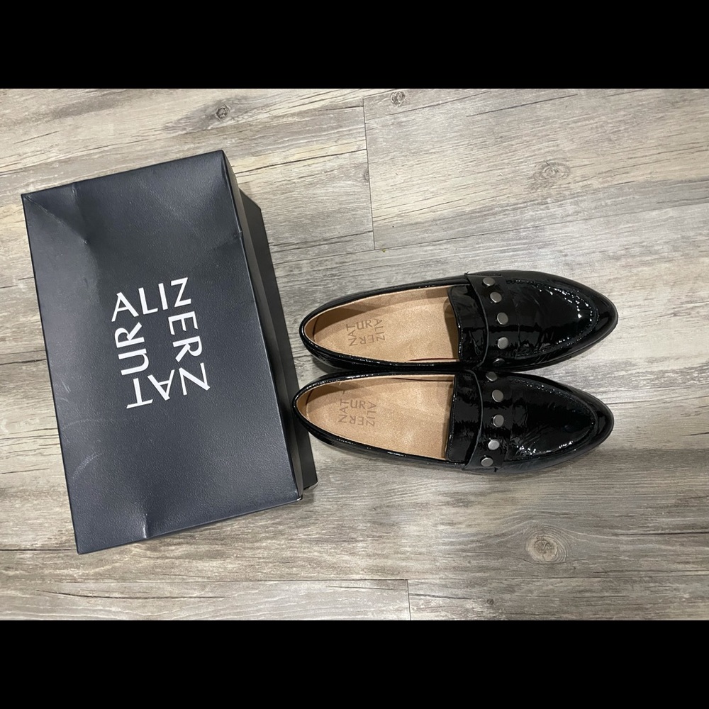 Glossy Black loafer size 7.5 - new with box